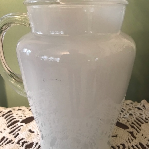 Vintage Bartlett Collins Beverage Pitcher Gay Fad Frosted Hand Painted Grapes - Picture 5 of 5